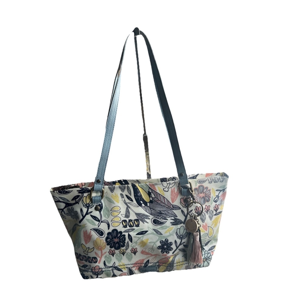Sakroots Blue Flower Print Shoulder Bag
